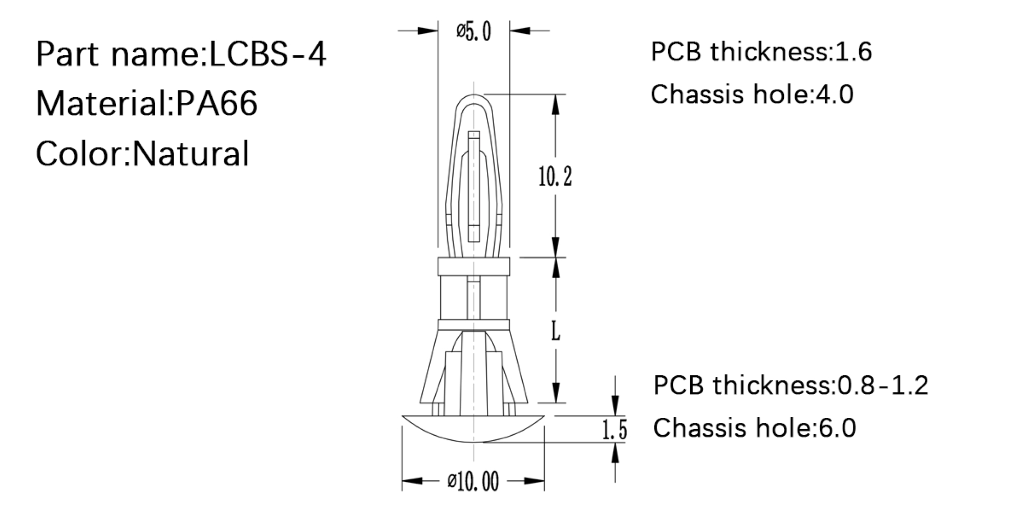  PCB Standoff LCBS-4